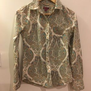 🌼 Women's Merona Paisley Button Down Shirt